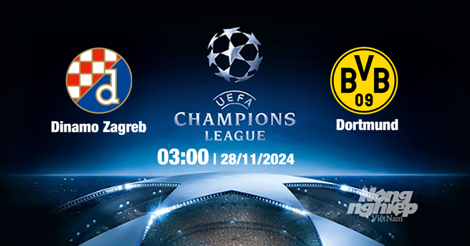 Nhận định, trực tiếp Dinamo Zagreb vs Dortmund, Cúp C1 Châu Âu, 03h00 ngày 28/11/2024