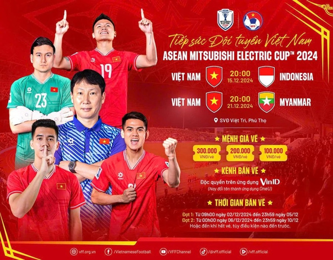 Liên đoàn bóng đá Việt Nam công bố giá vé tại ASEAN Cup 2024. 