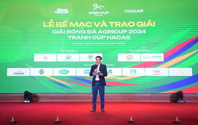 Ông Đàm Quang Thắng cho biết, Giải bóng đá AgriCup 2024 - Tranh Cúp Hacas có số lượng đội bóng tham dự đông đảo nhất từ trước tới nay. Ảnh: Tùng Đinh.