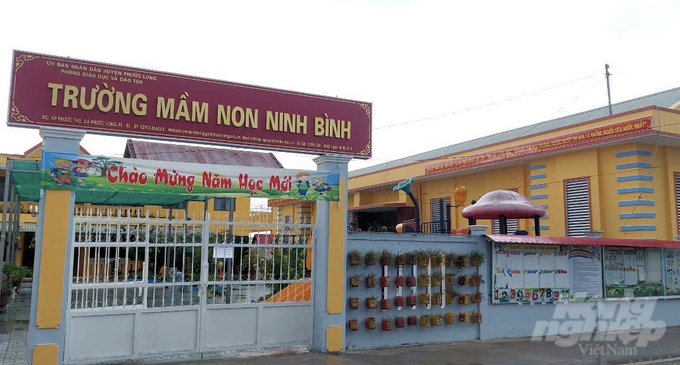 Trường Mầm non Ninh Bình, nơi bà Huyền đang công tác. Ảnh: Trọng Linh.