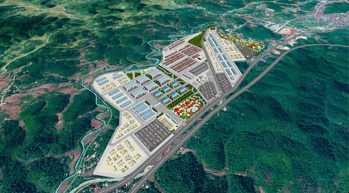 Perspective projection of the transshipment area at the Lang Son border gate. Photo: TL.