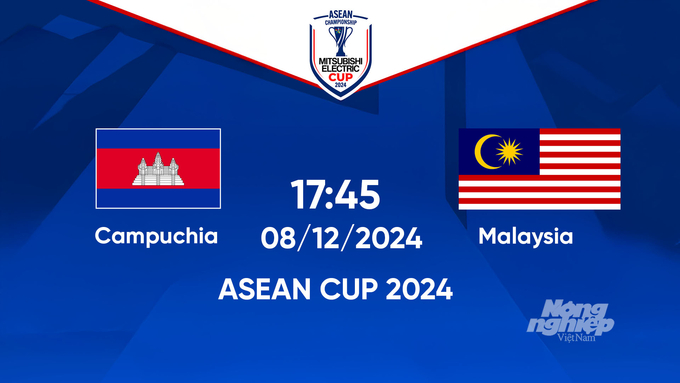 VTV5 trực tiếp bóng đá Campuchia vs Malaysia, Asean Cup 2024, 17h45 hôm nay 8/12/2024