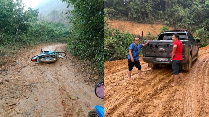 Đường lên thôn Pác Đa (xã Thượng Quan) trước khi được đầu tư. Ảnh: Người dân cung cấp.