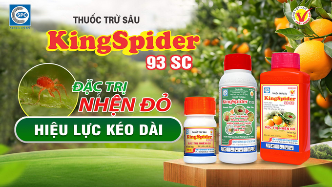 Thuốc trừ sâu, trừ nhện Kingspider 93 SC Ảnh: Kim Ngọc.