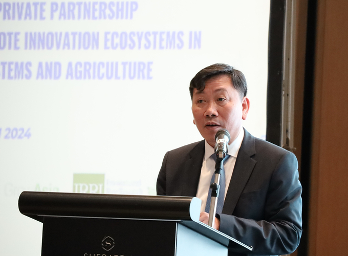 Mr. Nguyen Do Anh Tuan, Director General of the International Cooperation Department (Ministry of Agriculture and Rural Development), delivered a speech at the conference. Photo: Phuong Linh.