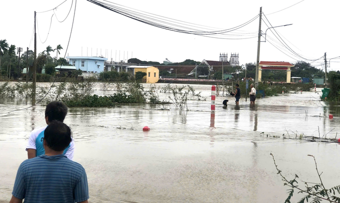 Khu vực hai em học sinh bị đuối nước thuộc thôn Hữu Thành, xã Phước Hòa (huyện Tuy Phước, Bình Định). Ảnh: V.Đ.T.