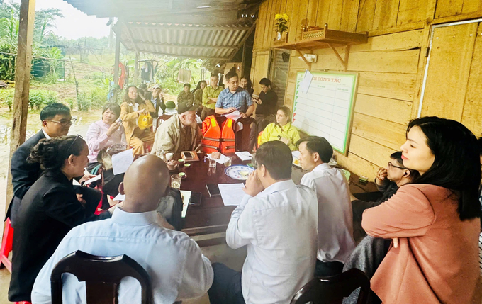 The expert team and the Ha Tinh Forest Protection and Development Fund inspect the review process and the development of the ERPA payment plan. Photo: Gia Hung.