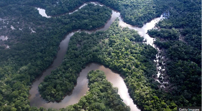 As climate change warms the Amazon basin, the rainforest may become drier, like the areas bordering the Boiling River. Credit: Getty Images.