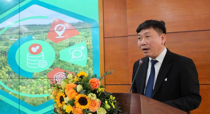 Mr. Nguyen Do Anh Tuan, Director of the Department of International Cooperation (Ministry of Agriculture and Rural Development) spoke at the handover ceremony. Photo: Quynh Chi.