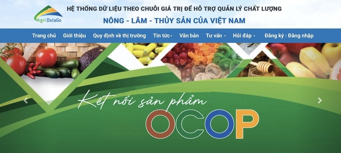 Trang chủ của Phần mềm AgriDataGo. Ảnh: Phương Linh.