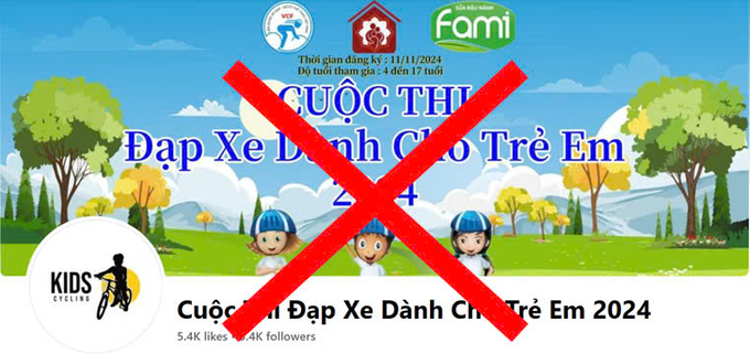 Hình ảnh các trang tự ý sử dụng tên và logo của nhãn hàng Fami để quảng bá những chương trình không có thật.