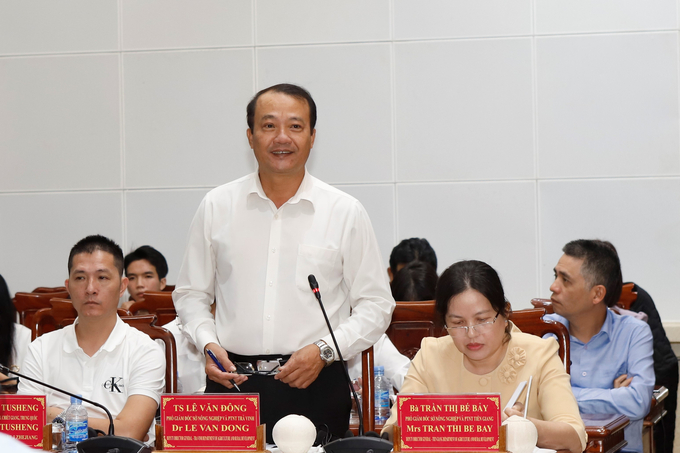 Mr. Le Van Dong, Deputy Director of Tra Vinh Department of Agriculture and Rural Development, shared at the Forum. Photo: Minh Dam.