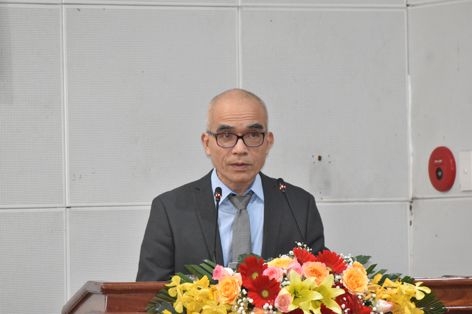 Mr. To Viet Chau, Deputy Director of the Department of International Cooperation (Ministry of Agriculture and Rural Development) delivered a concluding speech at the Forum. Photo: Minh Dam.