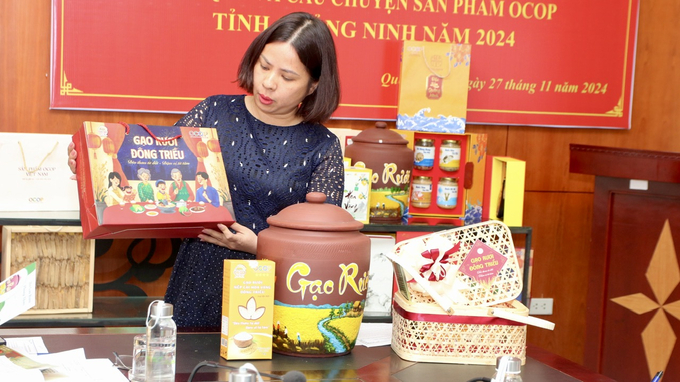 Đơn vị tham gia cuộc thi Sáng tạo bao bì, nhãn hàng hoá, giỏ quà và câu chuyện sản phẩm OCOP. Ảnh: Thanh Phương.