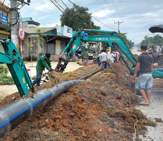 Hà Nội hạn chế lưu thông đường 70 phục vụ thi công dự án nước sạch. Ảnh: Internet.