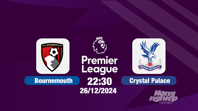 Trực tiếp Bournemouth vs Crystal Palace, Ngoại hạng Anh, 22h00 hôm nay 26/12/2024