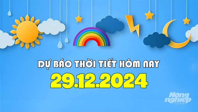 Dự báo thời tiết hôm nay 29/12/2024 tại các khu vực trong cả nước