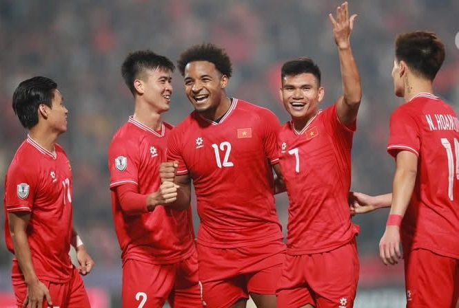 Tuyển Việt Nam thắng Singapore tại bán kết ASEAN Cup 2024 để vào chung kết. Ảnh: Lâm Văn.