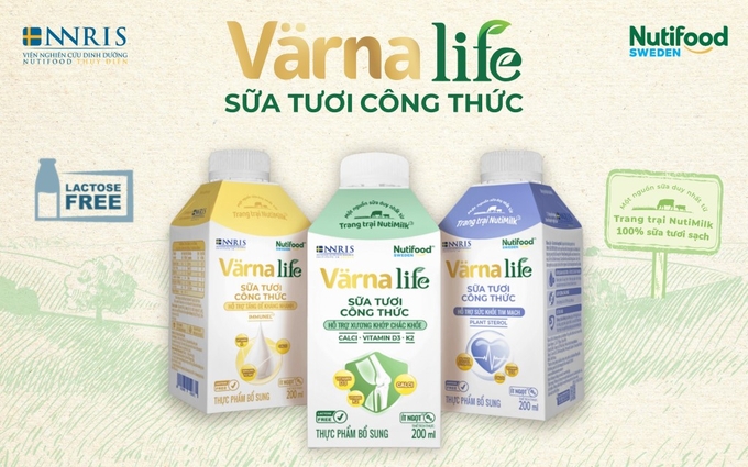 Sữa tươi công thức Värna Life đáp ứng nhu cầu dinh dưỡng đặc thù của người trưởng thành Việt Nam. Ảnh: Nutifood.