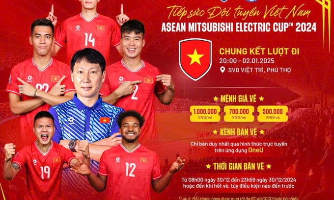 Thông báo về bán vé chung kết ASEAN Cup 2024. Ảnh: VFF