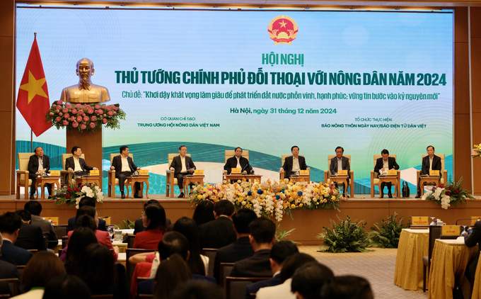 Hội nghị Thủ tướng Chính phủ đối thoại với nông dân Việt Nam năm 2024, tại Hà Nội. Ảnh: Quỳnh Chi.