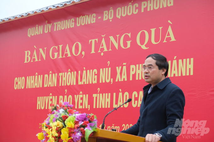 Chủ tịch UBND tỉnh Lào Cai Trịnh Xuân Trường: 'Làng Nủ sẽ trở thành ngôi làng hạnh phúc!'. Ảnh: Kiên Trung.