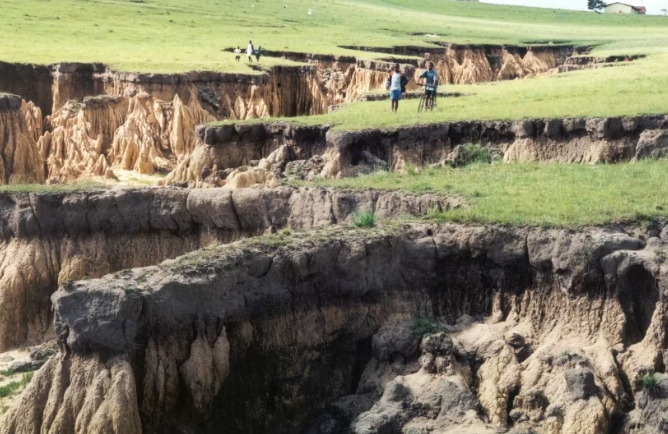 Soil erosion in South Africa. 