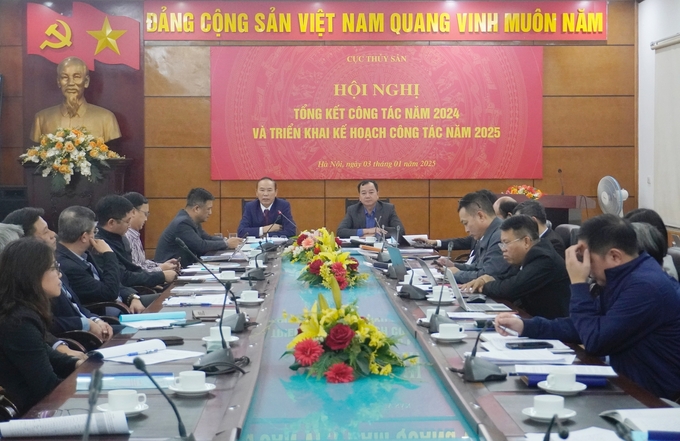 The conference to review the 2024 work results and outline the 2025 plan of the Directorate of Fisheries took place on the morning of January 3 in Hanoi. Photo: Hong Tham.