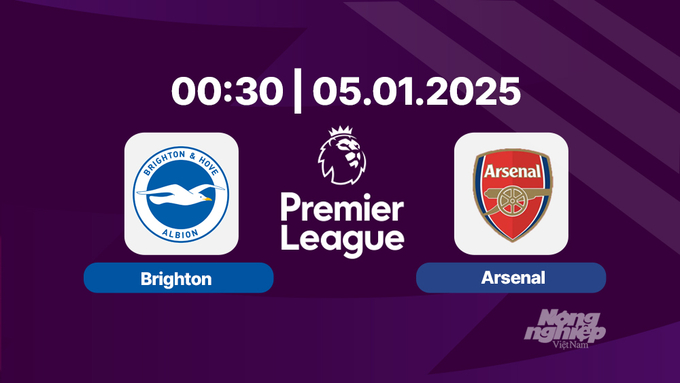 Nhận định, trực tiếp Brighton vs Arsenal, Ngoại hạng Anh, 00h30 hôm nay 5/1/2025