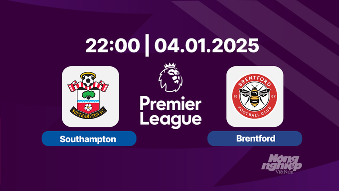 Trực tiếp bóng đá Southampton vs Brentford, Ngoại hạng Anh, 22h00 hôm nay 4/1/2025