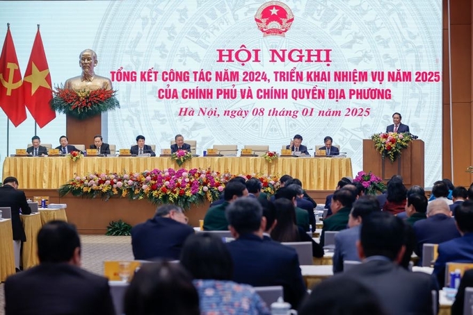 Thủ tướng Phạm Minh Chính đánh giá, năm 2024, tình hình kinh tế xã hội tiếp tục xu hướng phục hồi rất tích cực. Ảnh: VGP.