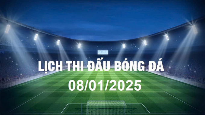 Lịch thi đấu bóng đá hôm nay 8/1/2025 và rạng sáng 9/1/2025