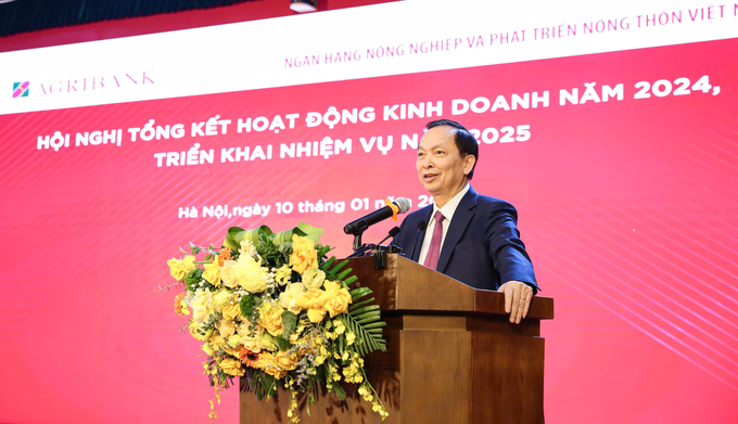 Ông Đào Minh Tú - Phó Bí thư Ban Cán sự Đảng, Phó Thống đốc Thường trực Ngân hàng Nhà nước phát biểu chỉ đạo tại Hội nghị. Ảnh: Agribank.