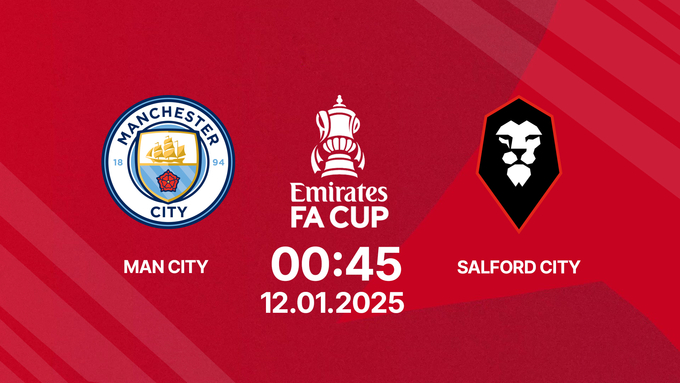 Trực tiếp bóng đá Man City vs Salford City, FA Cúp, 00h45 hôm nay 12/1/2025