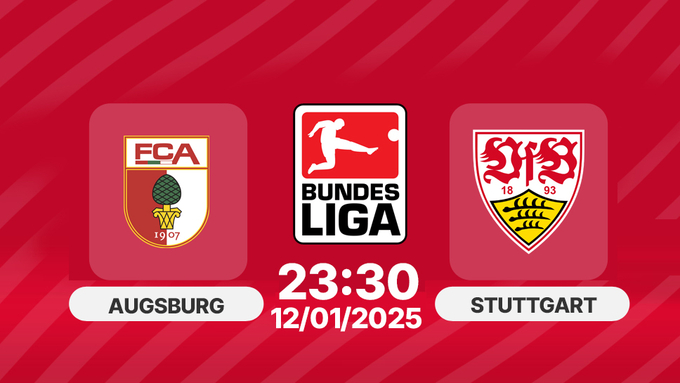 Trực tiếp bóng đá Augsburg vs Stuttgart, Bundesliga, 23h30 hôm nay 12/1/2025