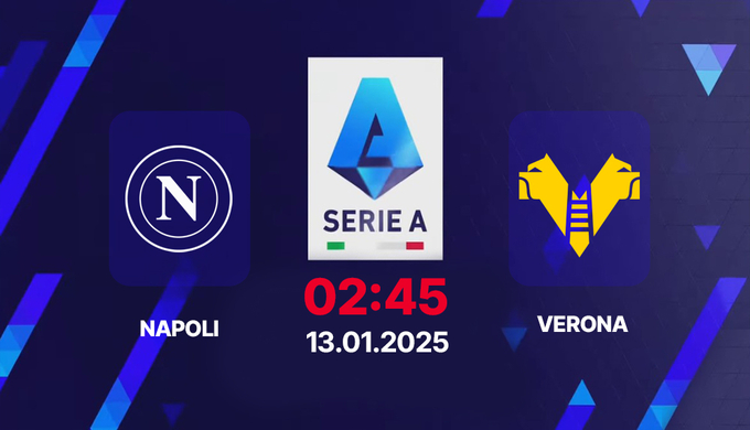 Trực tiếp bóng đá Napoli vs Verona, Serie A, 02h45 hôm nay 13/1/2025