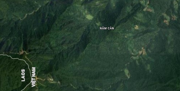 Nậm Càn là xã biên giới giáp Lào, cách trung tâm thành phố Vinh khoảng 250km. Ảnh: Google Maps.