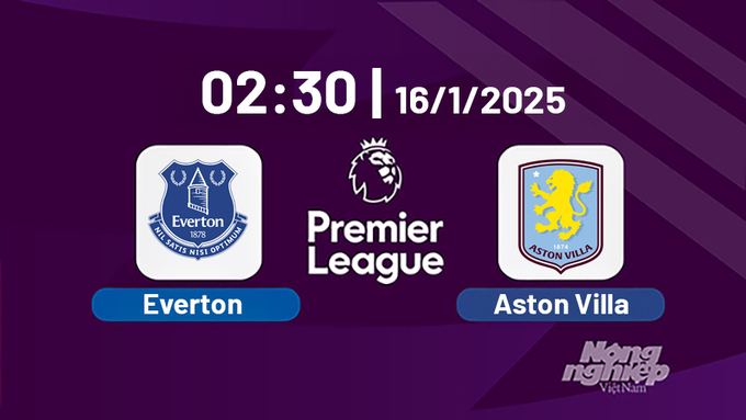 Trực tiếp bóng đá Everton vs Aston Villa, Ngoại hạng Anh, 02h30 hôm nay 16/1/2025