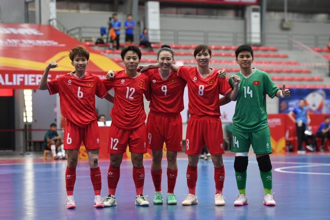 Đội tuyển futsal nữ Việt Nam giành vé dự vòng chung kết châu Á 2025. Ảnh:VFF.