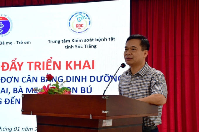 Ông Trần Đăng Khoa - Phó Vụ trưởng Vụ Sức khỏe Bà mẹ và Trẻ em - Bộ Y tế phát biểu khai mạc.