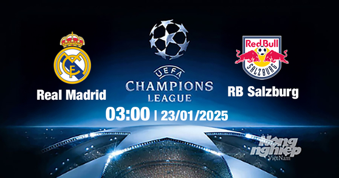 Trực tiếp bóng đá Real Madrid vs RB Salzburg, Cúp C1 Châu Âu, 03h00 ngày 23/1/2025