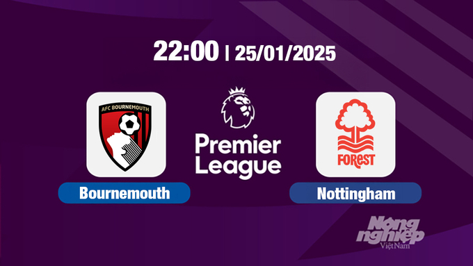 Trực tiếp bóng đá Bournemouth vs Nottingham, Ngoại hạng Anh, 22h00 hôm nay 23/1/2025