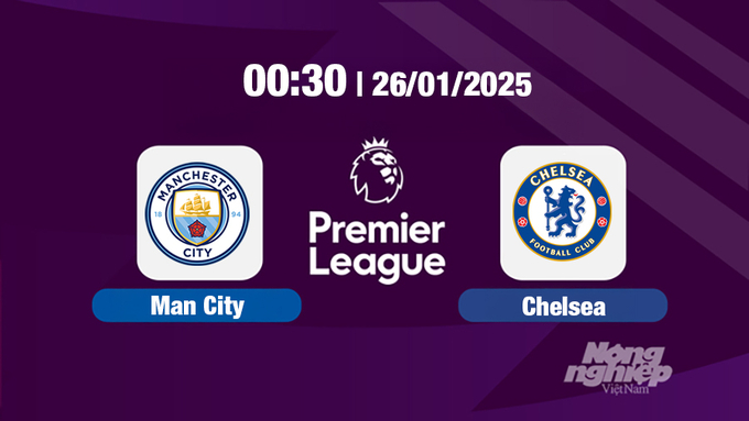 Trực tiếp bóng đá Man City vs Chelsea, Ngoại hạng Anh, 00h30 hôm nay 26/1/2025