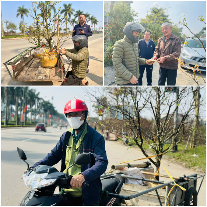 'Mỗi chuyến chở cây cảnh cho khách dao động từ 50.000 đến 200.000 đồng, tùy cây to hay nhỏ và quãng đường xa hay gần. Có khi tôi chở cây, có khi thì chở chậu hoa hoặc bất cứ vật dụng gì khách hàng yêu cầu. Tôi và những người lao động chở thuê ở đây đều tuân thủ các quy định về an toàn giao thông và trật tự', chủ một xe kéo khác nói.