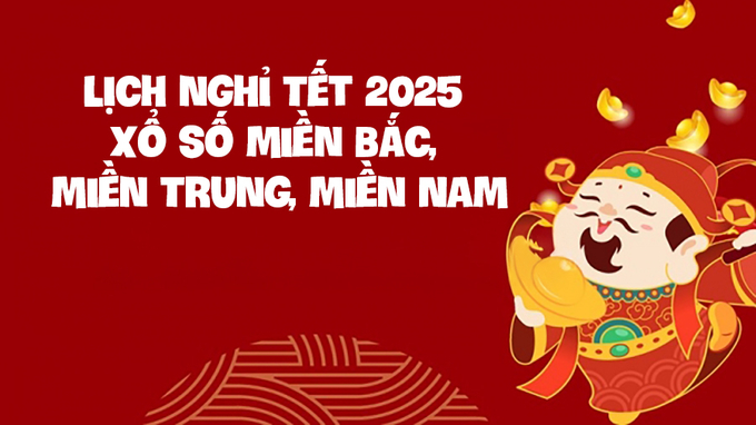 Lịch nghỉ Tết 2025 xổ số miền Bắc, miền Trung, miền Nam