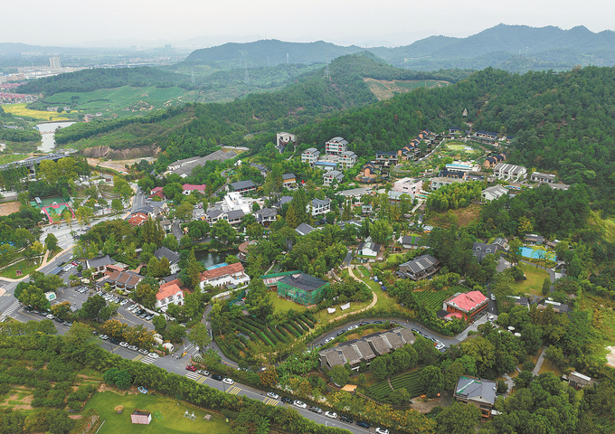 A panoramic view of the Xiao Yin Half-day Village in Anji, Zhejiang province. Photo: Chinadaily.