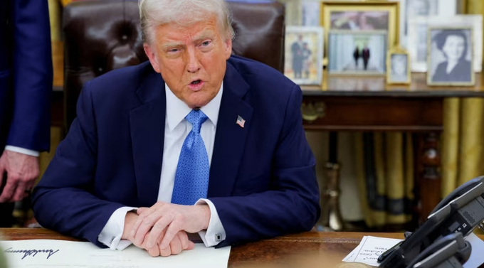 Donald Trump acknowledged the new tariffs could cause some market ‘disruption’ as importers passed on the increased cost of goods to consumers. Photo: Reuters.