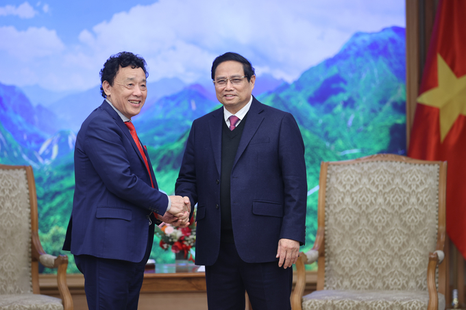 Prime Minister Pham Minh Chinh met with Mr. Qu Dongyo, Director General of the Food and Agriculture Organization of the United Nations. Photo: VGP. 