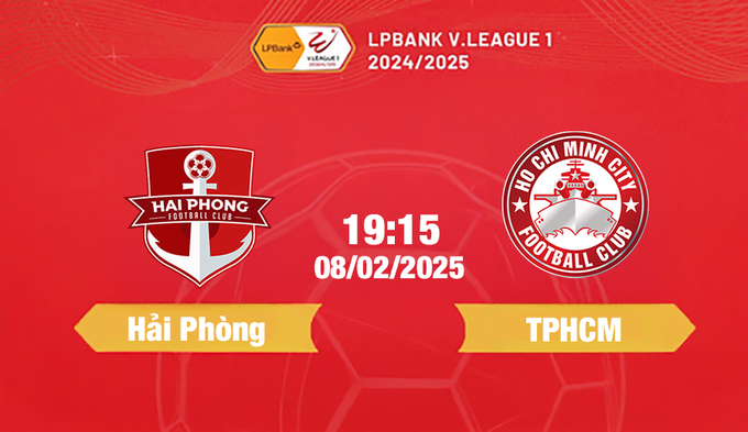 Trực tiếp bóng đá Hải Phòng vs TPHCM, 19h15 hôm nay 8/2/2025