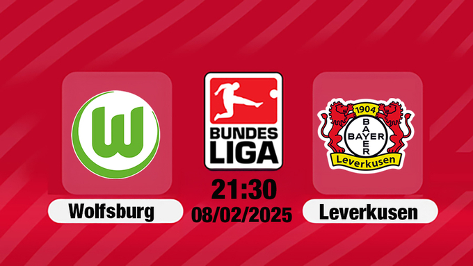 Trực tiếp bóng đá Wolfsburg vs Leverkusen, Bundesliga, 21h30 hôm nay 8/2/2025